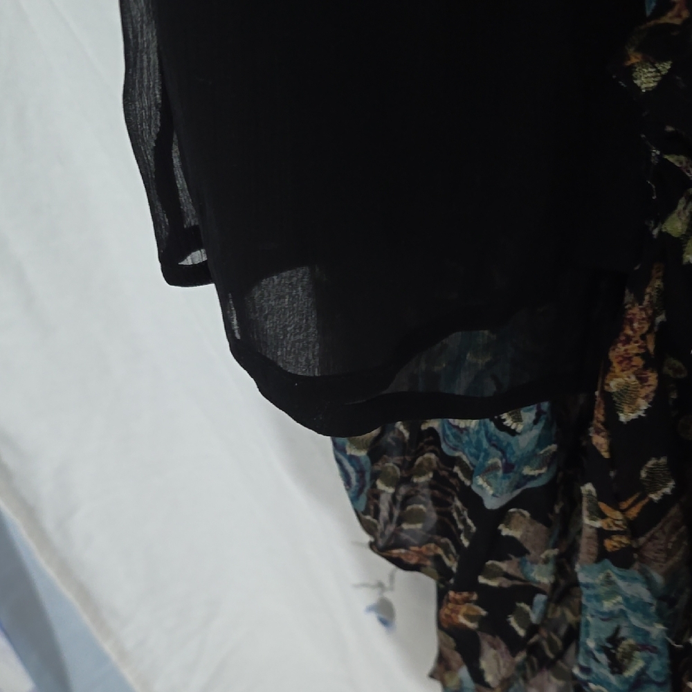 NATURAL LIFE Black Maxi Dress with Blue Floral Design - Picture 9 of 9